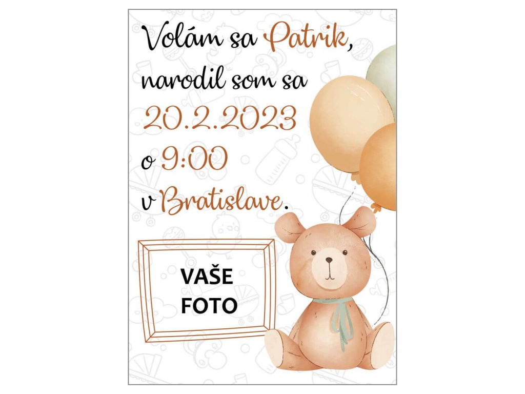 Dieťa Medvedík 2 (šírka)