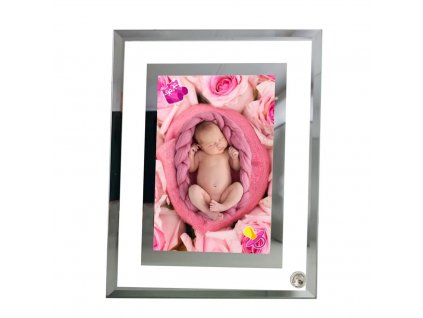 3 CUMLÍK RUŽOVÝ SKLO • dvojitý rámik zrkadlo 2