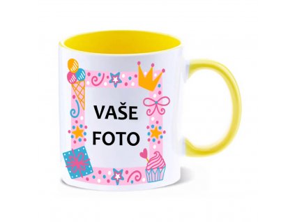 50 rámik NARODENINY 3 FAREBNÝ žltý rámik