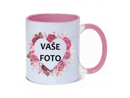 SRDCE RUŽE farebný ružový rámik2