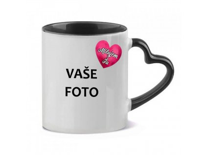 MILUJEM ŤA FAREBNÝ čierny uško srdce rámik