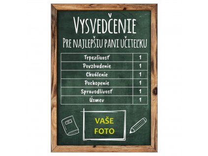 Vysvedčenie Učiteľka FOTO 1 (zelená)