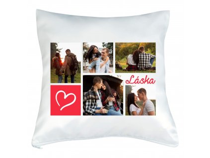 VANKÚŠ S FOTKOU KOLÁŽ LÁSKA ČERVENÉ 1