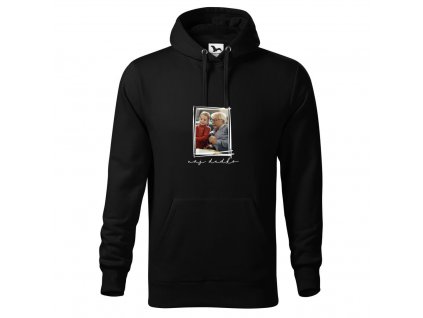 MIKINA ČIERNA S FOTKOU Naj dedko 2