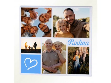 OBRAZ NA PLÁTNO S FOTKOU Štvorec Koláž Rodina Modrá 2
