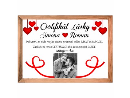 Certifikát lásky FOTO šírka