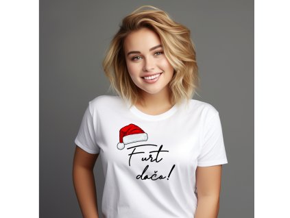 Vtipné tričko furt dačo Vianoce d. (Farba Biela, Veľkosť XL)