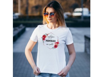 tričko žena mama gerbera