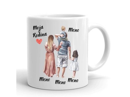 rodinný hrnček mama otec dcera a syn