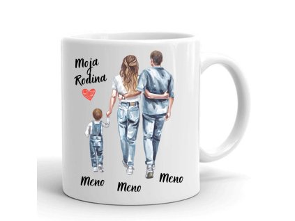 rodinný hrnček mama otec syn