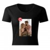 ČIERNE TRIČKO S FOTKOU SRDCE PEČAŤ 2 DÁMSKE