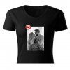 ČIERNE TRIČKO S FOTKOU SRDCE PEČAŤ 3 DÁMSKE